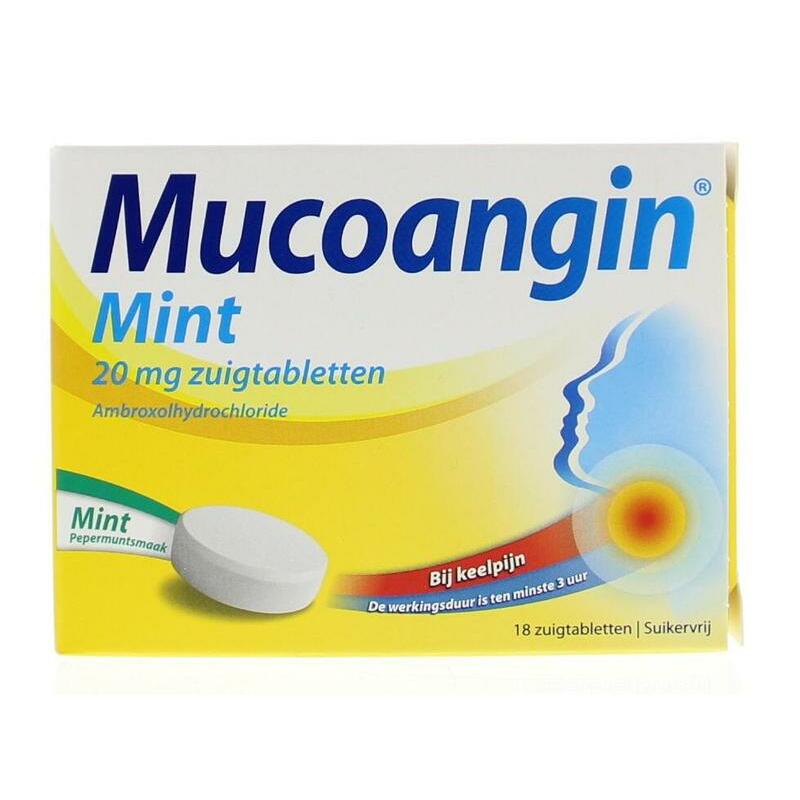 Mucoangin Mint suikervrij 20 mg 18zt