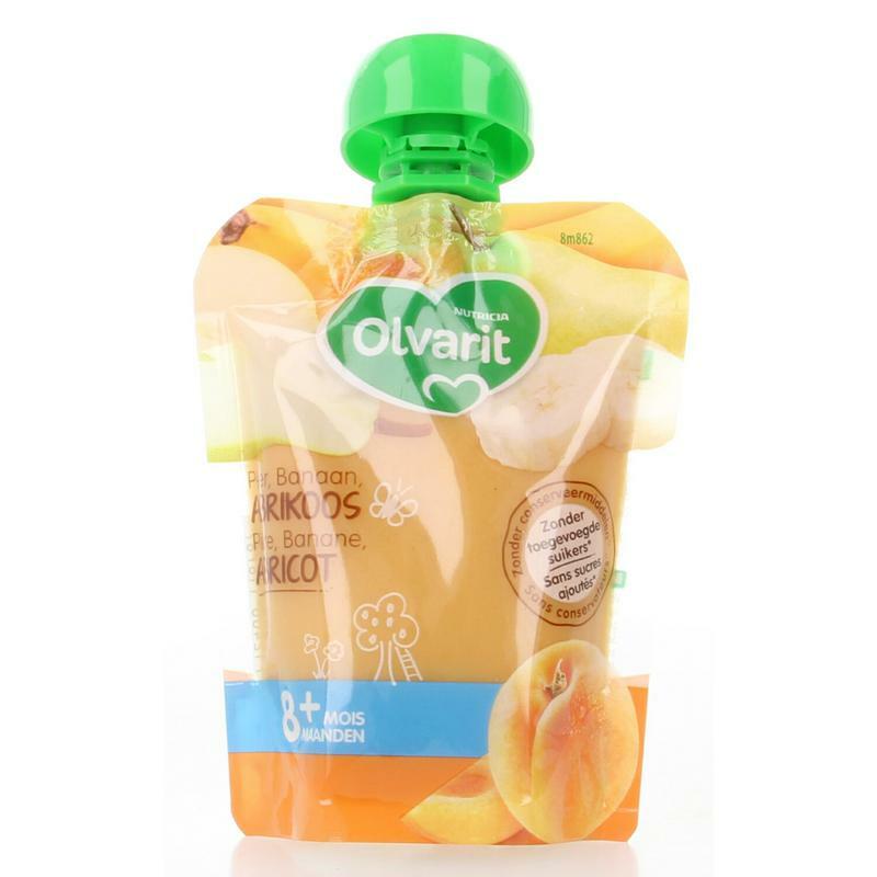 Olvarit Knijpzakje abrikoos peer banaan 8M862 90g