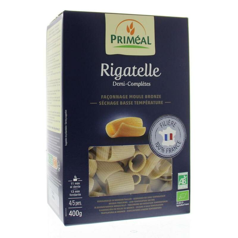 Primeal Rigatelle halfvolkoren pasta bio 400g