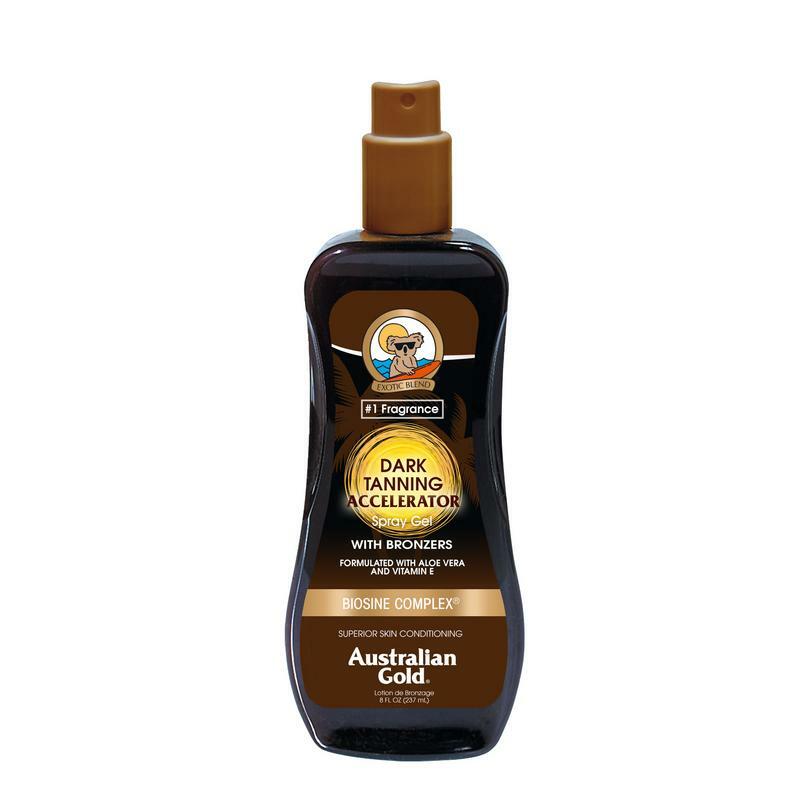 Australian Gold Dark tanning accelerator spray gel met bronzer 237ml