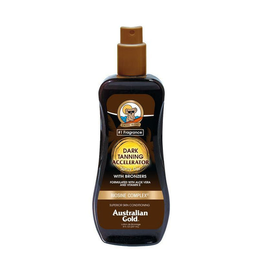Australian Gold Dark tanning accelerator spray gel met bronzer 237ml