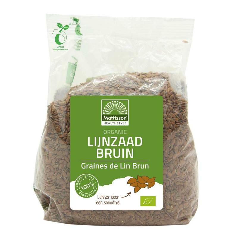 Mattisson Organic lijnzaad bruin heel omega 3 bio 405g