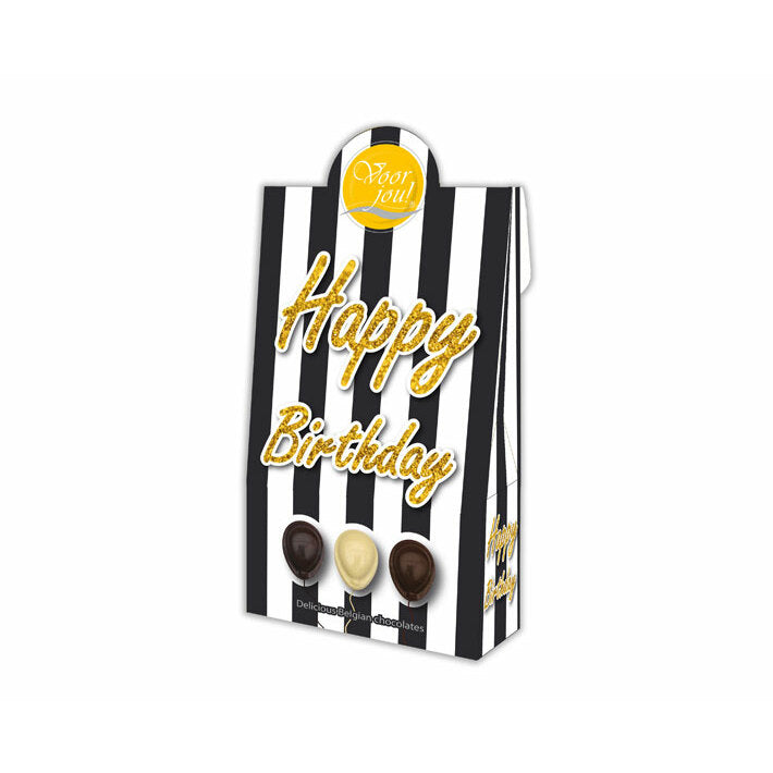 Voor Jou! Cadeau doos black & white happy birthday 100g