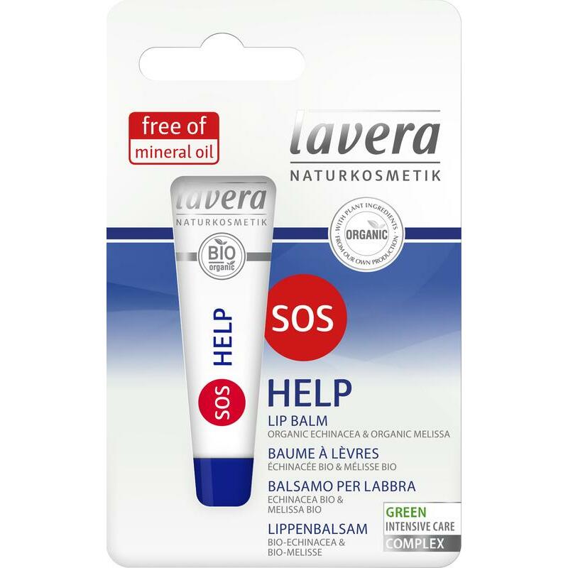 Lavera Lippenbalsem lip balm SOS help EN-FR-IT-DE 8ml