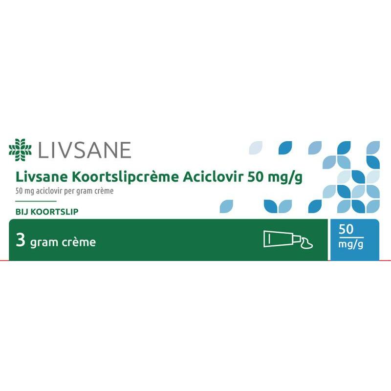 Livsane Koortslipcreme aciclovir 50 mg 3g