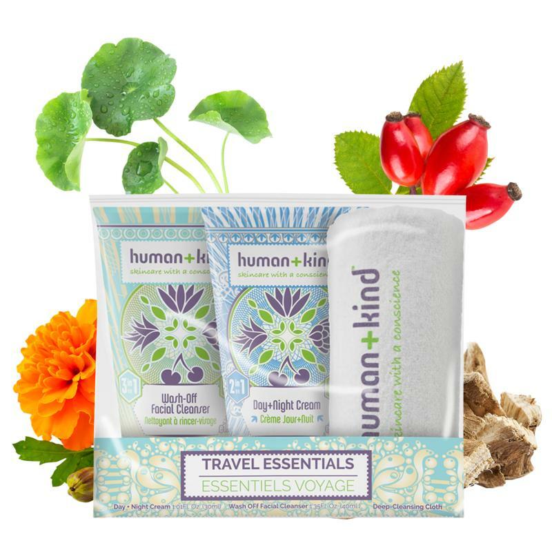 Human+Kind Gezichtsverzorging reisverpakking vegan 1set
