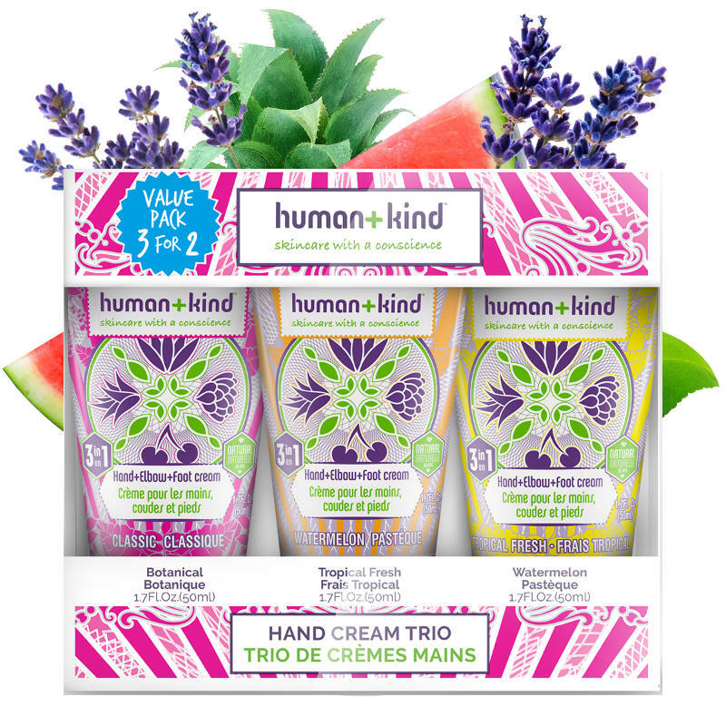 Human+Kind Hand elleboog voet creme trio vegan 150ml