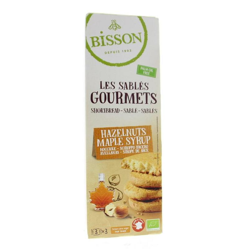 Bisson Zandkoekje hazelnoot ahornsiroop bio 150g