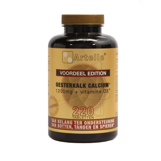 Artelle Oesterkalk 1200 mg, Calcium + Vit D3 220tb