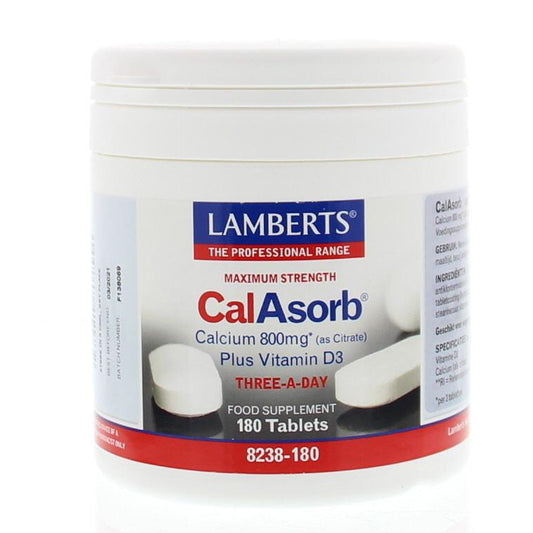Lamberts CalAsorb (calcium citraat) & Vitamine D3 180tb