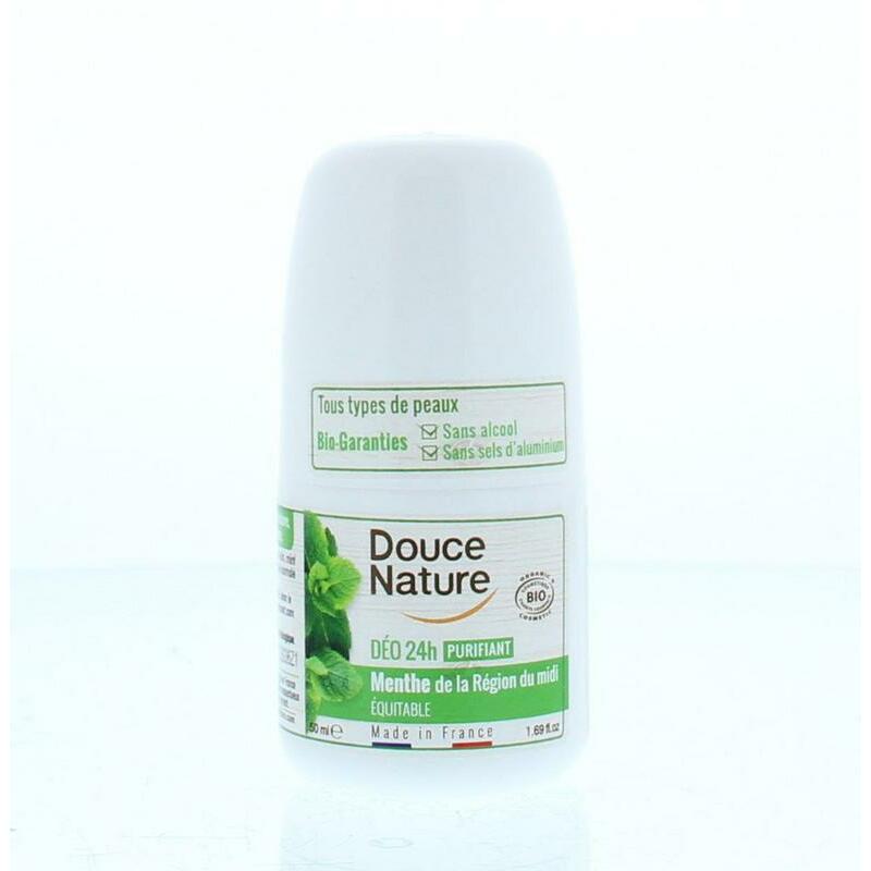 Douce Nature Deodorant roll on normale huid met pepermunt bio 50ml