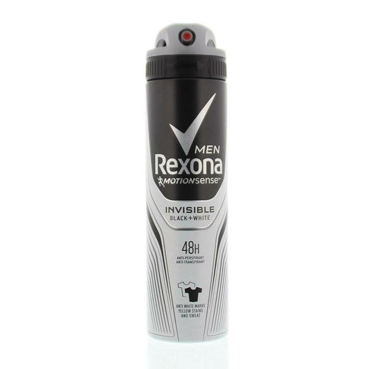 Rexona Deodorant spray men invisible black & white 150ml