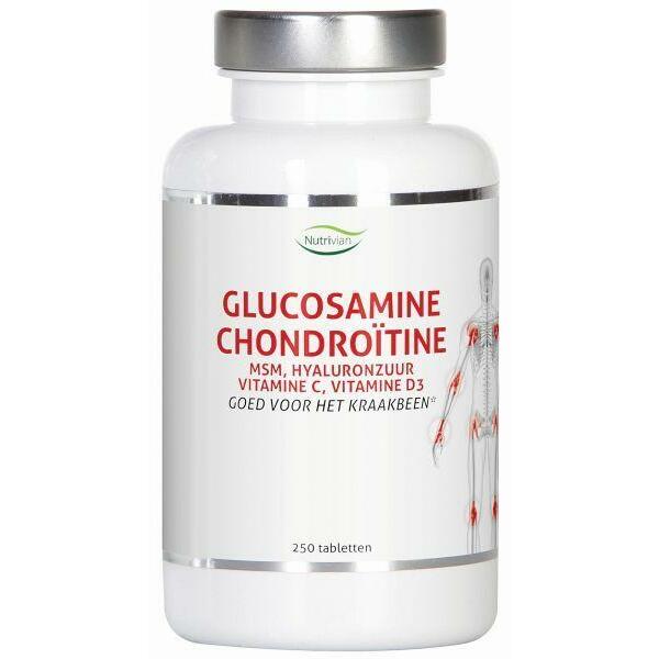 Nutrivian Glucosamine chondroitine MSM hyaluron vit D3/C 250tb