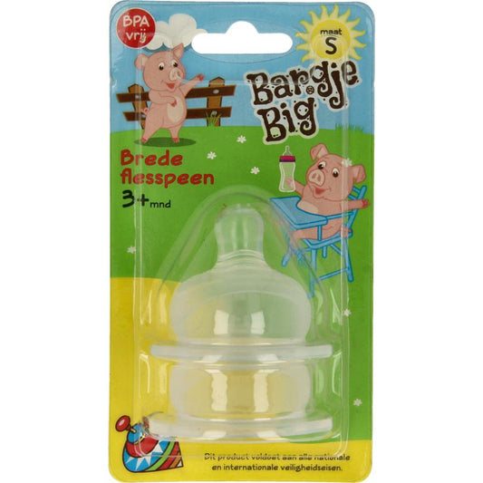 Bargje Big Silicone speen brede fles maat S 2st