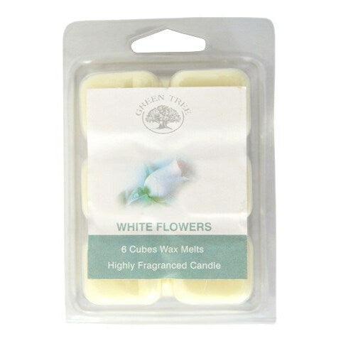 Green Tree Wax melts white flowers 6st