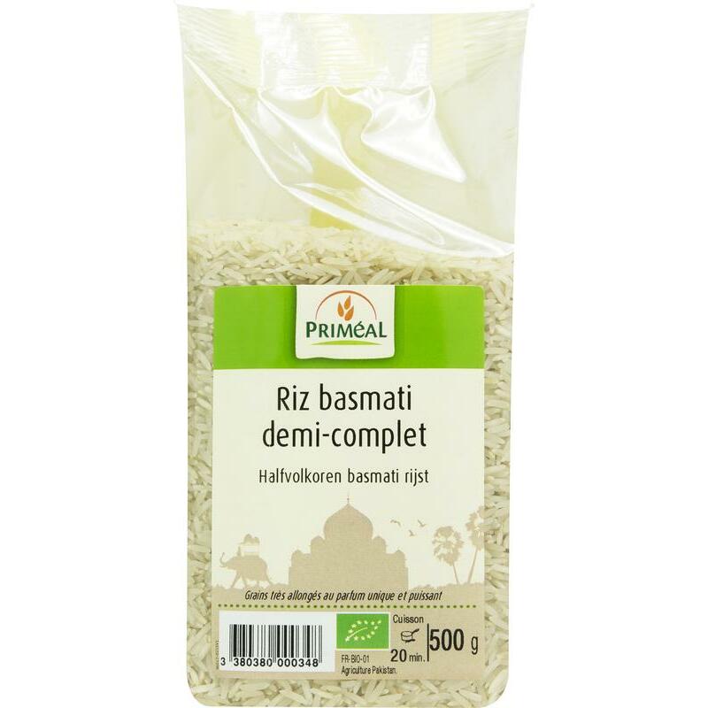 Primeal Halfvolkoren basmati rijst bio 500g