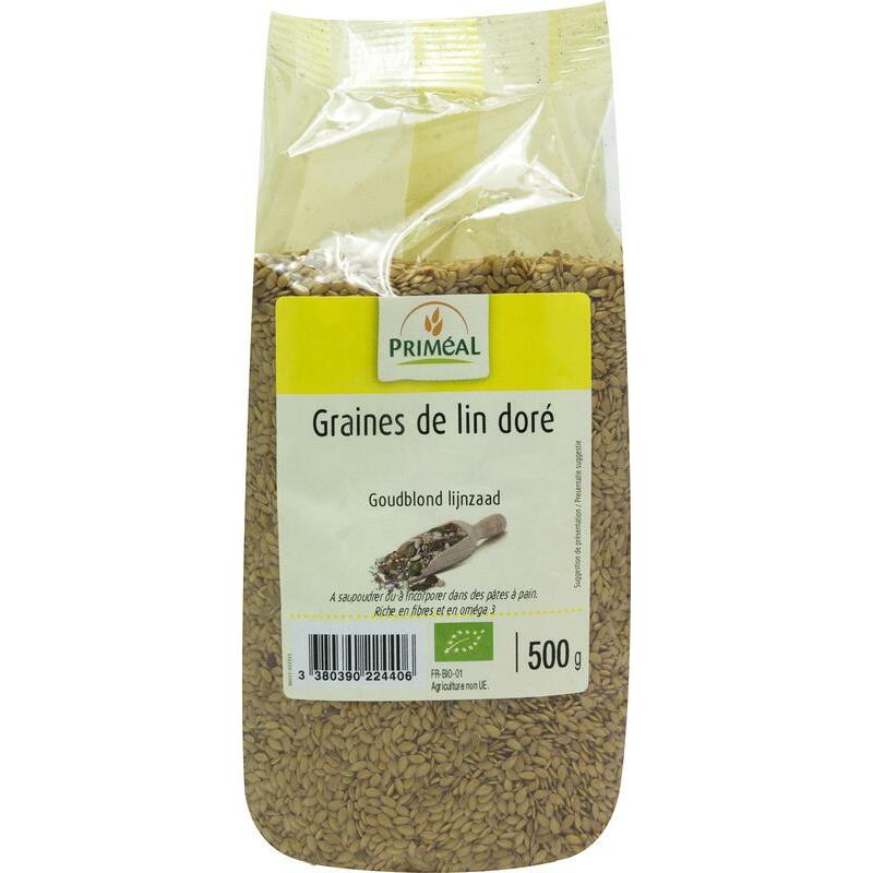Primeal Lijnzaad goudblond bio 500g