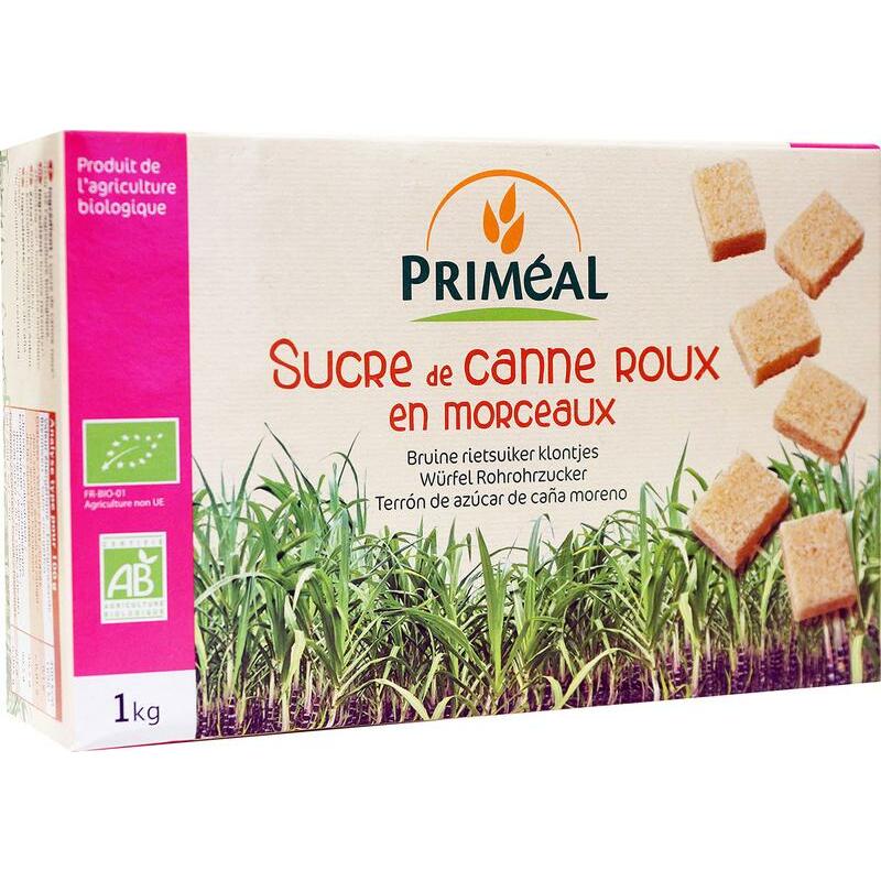 Primeal Bruine rietsuiker klontjes bio 1000g
