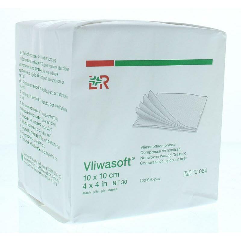 Vliwasoft Vlieskompres 10 x 10 cm 4-laags 100st