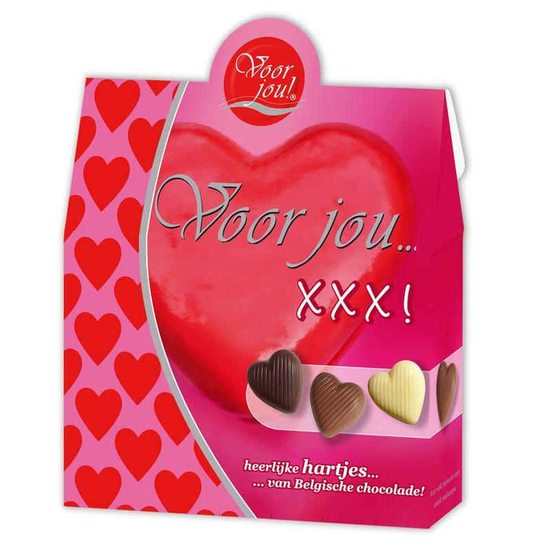 Voor Jou! Cadeau doos hartjes XXX 100g