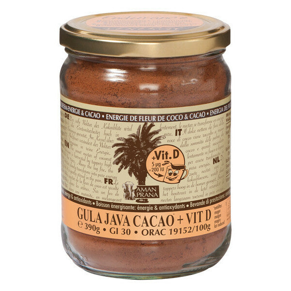 Amanprana Gula java cacao + vitamine D bio 390g