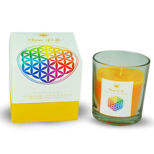 Green Tree Geurkaars flower of life 125g
