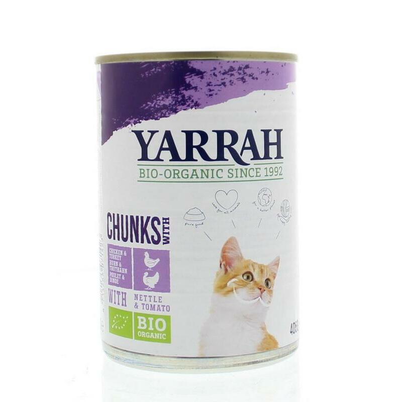 Yarrah Kat kip kalkoen in saus bio 405g