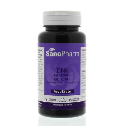 Sanopharm Zink 15 mg & koper 1 mg 60tb