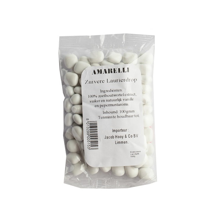 Amarelli Laurierdrop pepermunt wit zakje 100g
