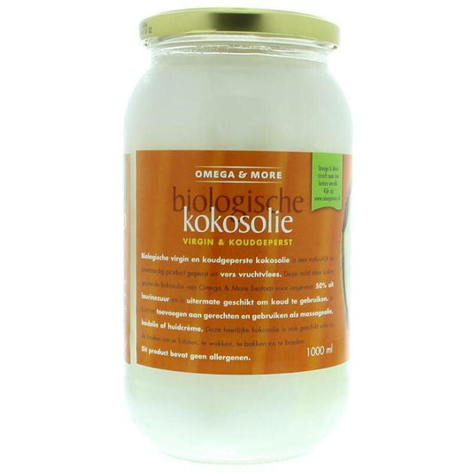 Omega & More Kokosolie extra virgin glas bio 1000ml