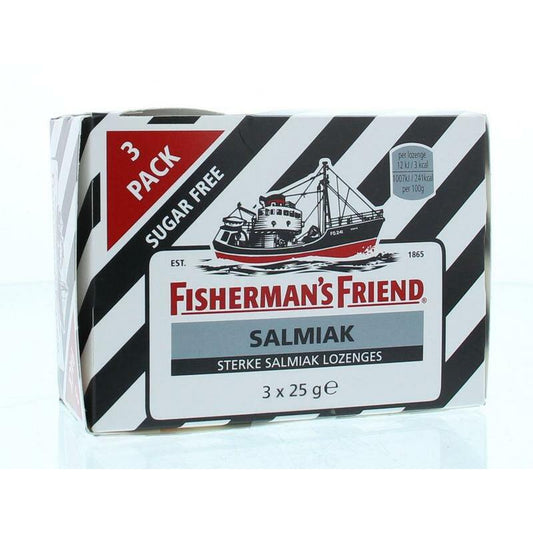 Fishermansfriend Salmiak suikervrij 3 pakjes 3x25g