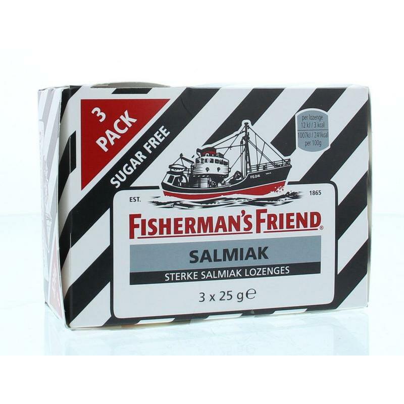 Fishermansfriend Salmiak suikervrij 3 pakjes 3x25g