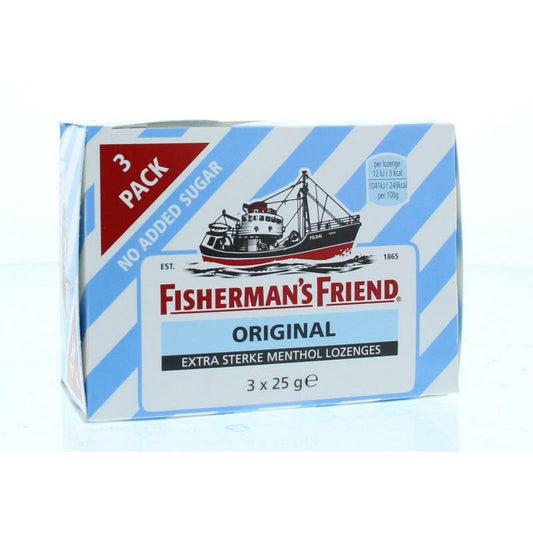 Fishermansfriend Original extra sterk suikervrij 3x25g