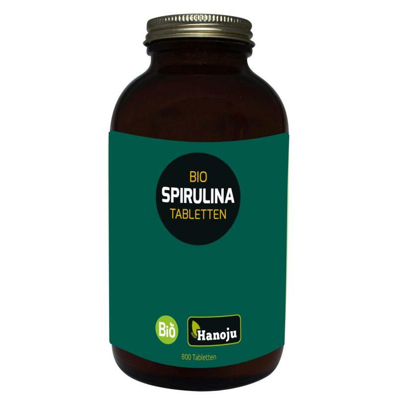 Hanoju Spirulina 400 mg glas flacon bio 800tb