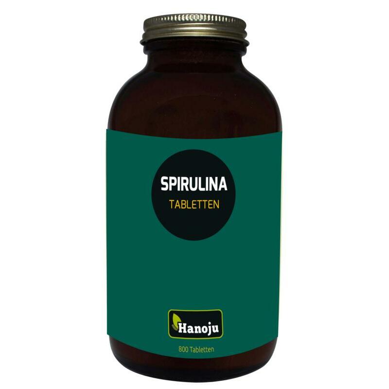 Hanoju Spirulina 400 mg glas flacon 800tb