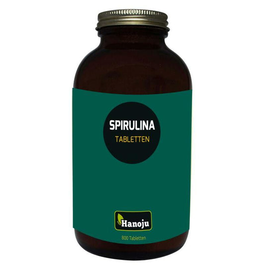 Hanoju Spirulina 400 mg glas flacon 800tb