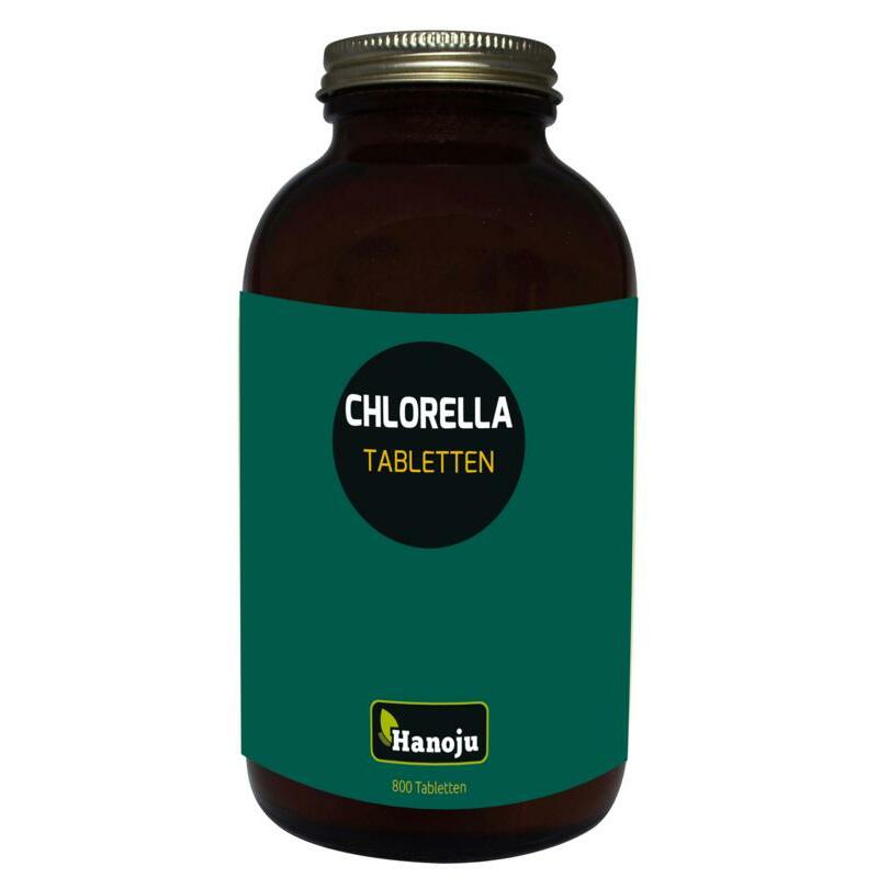 Hanoju Chlorella premium 400 mg glas flacon 800tb
