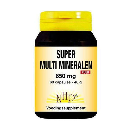 NHP Super multi mineralen 650 mg puur 60ca