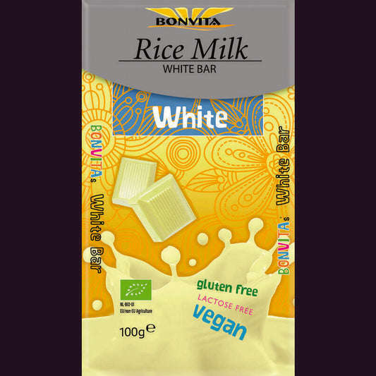 Bonvita Rijstmelk chocolade wit bio 100g