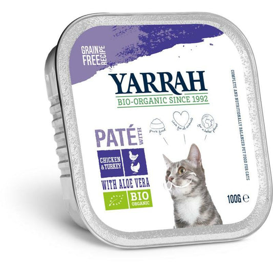 Yarrah Kattenvoer pate met kip en kalkoen bio 100g