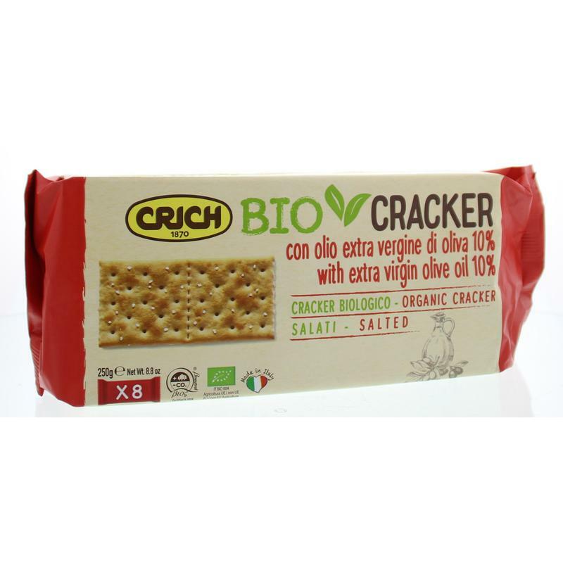Crich Crackers olijfolie met zout rood bio 250g