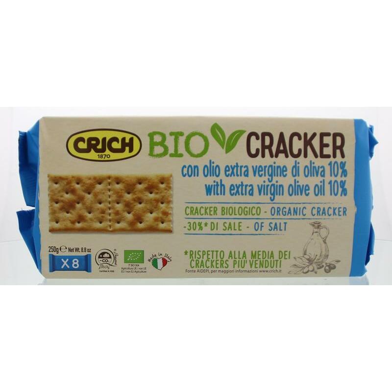 Crich Crackers olijfolie blauw bio 250g