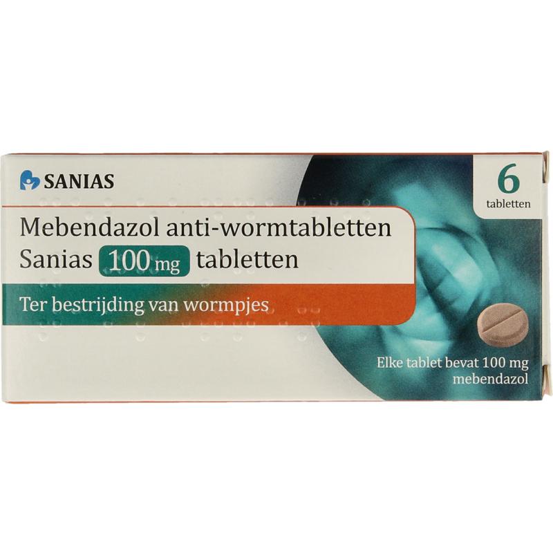 Apotex Mebendazol anti-wormtabletten 100mg 6tb