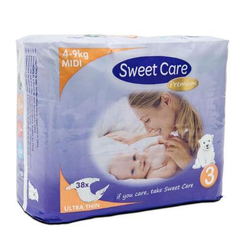 Sweetcare Premium midi maat 3 4-9kg 38st