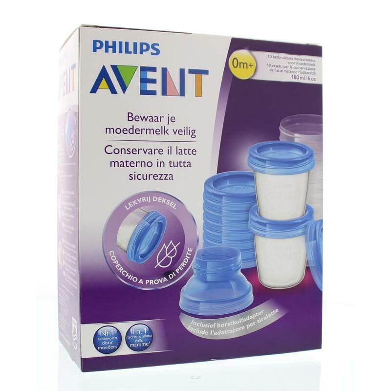 Avent Via voorraadbeker moedermelk set & adapter 1set