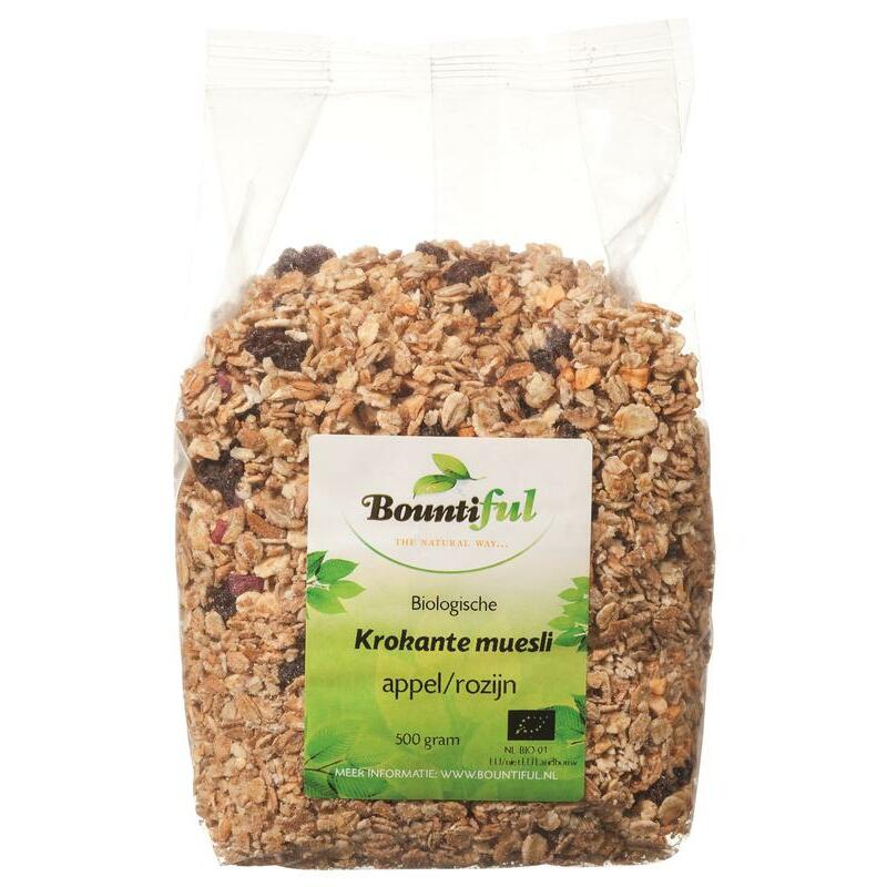Bountiful Granola appel rozijn muesli bio 500g