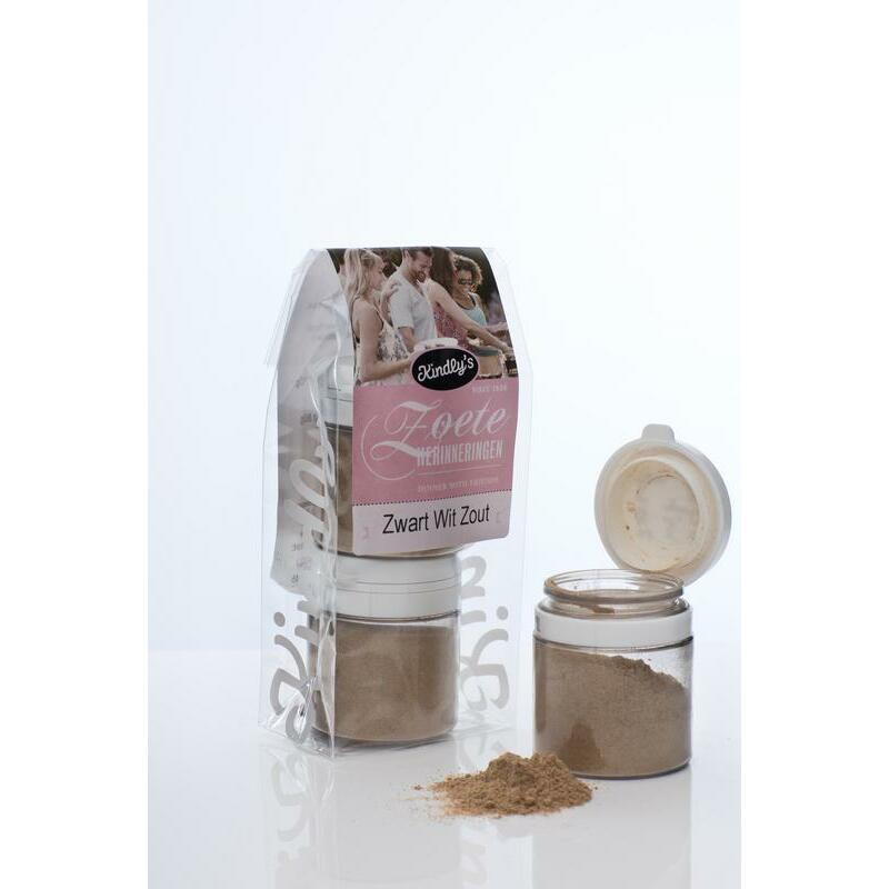 Kindly's Zwart wit potjes zout 30 gram 2x25g