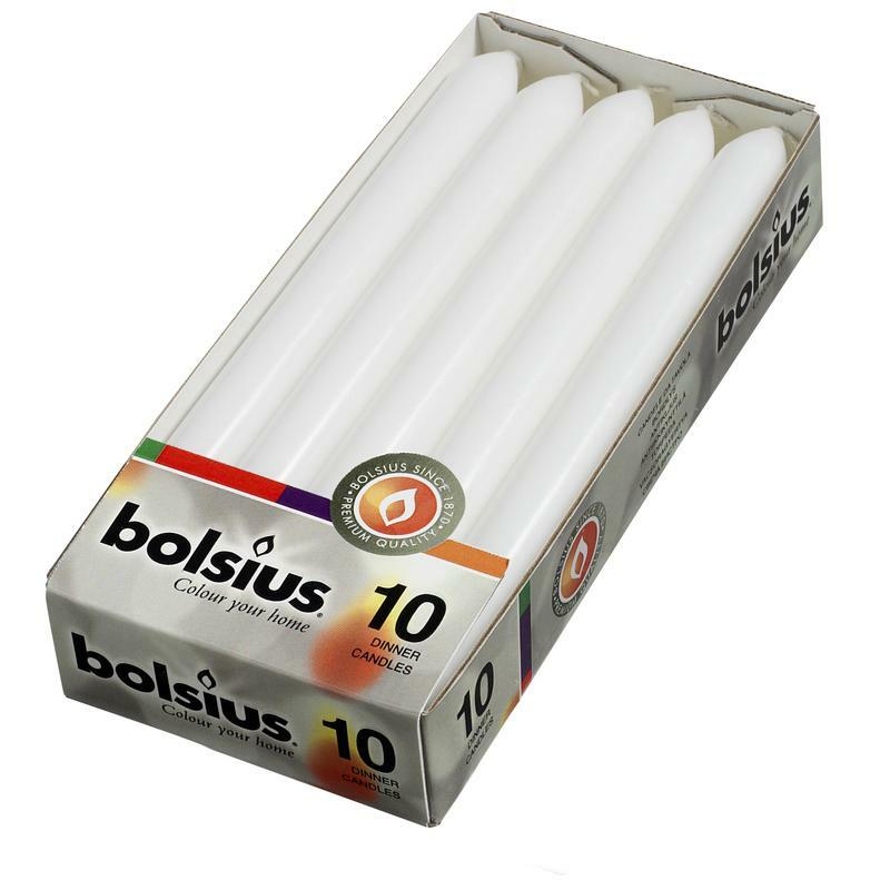 Bolsius Dinerkaars 230/20 wit 10st
