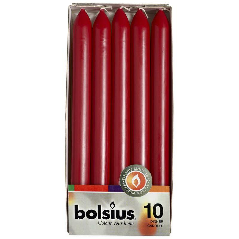 Bolsius Dinerkaars 230/20 bordeaux 10st