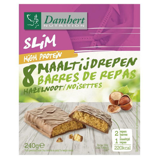 Damhert Afslank proteinereep chocolade hazelnoot 240g
